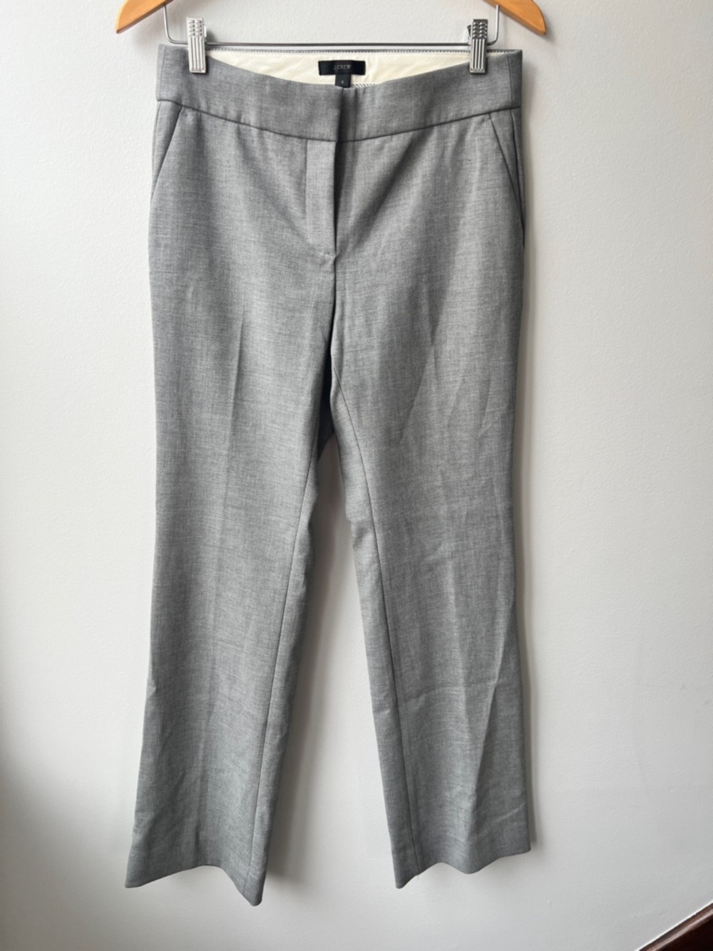 J Crew Full-Length Pant in Four Season Stretch | Sz  6 Heather Gray